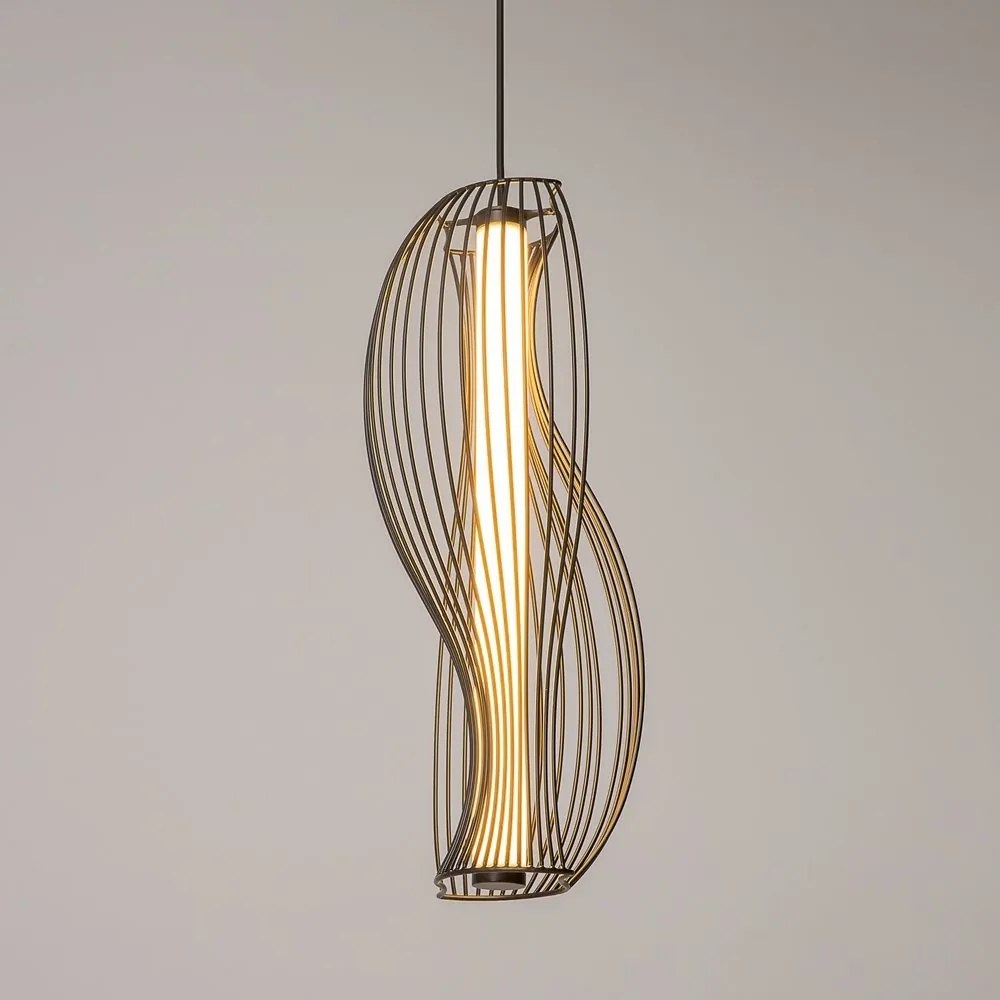 Lustra Suspendata LED, Negru, Shadows of the past