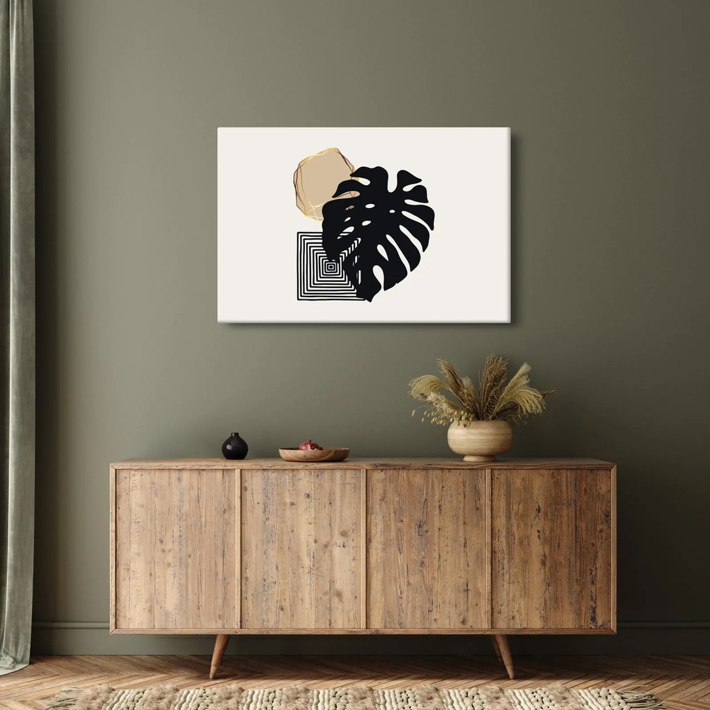 Tablou - Abstracție cu frunze tropicale N⁰2 (90x60 cm)