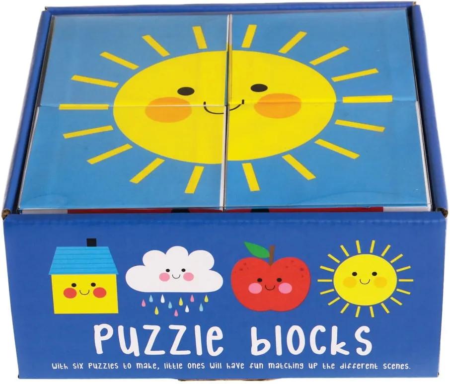Set 4 cuburi puzzle pentru copii Rex London Happy Cloud