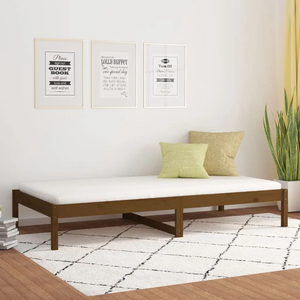 820420 vidaXL Pat de zi, maro miere, 80x200 cm, lemn masiv de pin