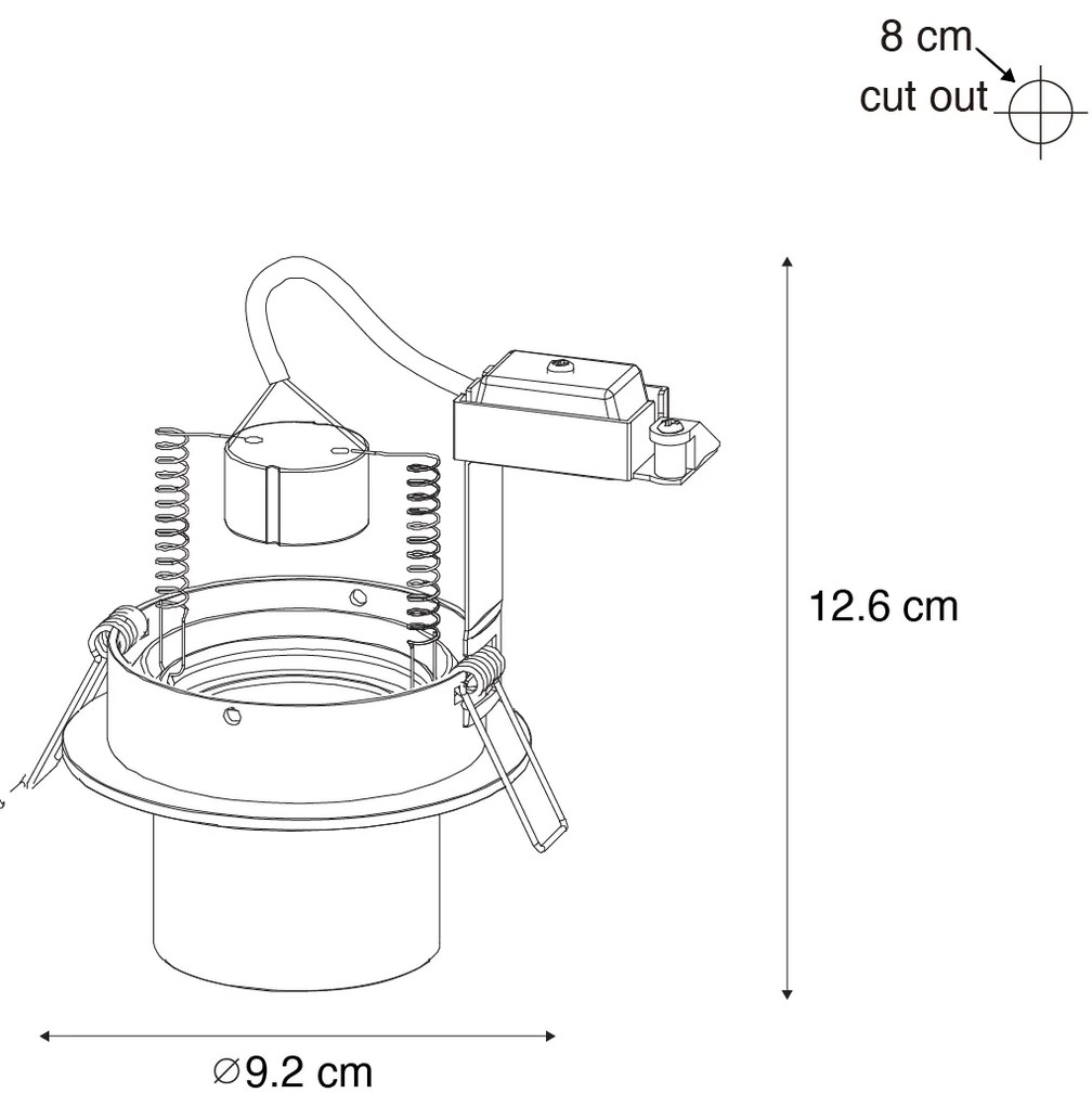 Set de 6 spoturi încastrate moderne, bronz închis, rotunde, înclinabile - Installa