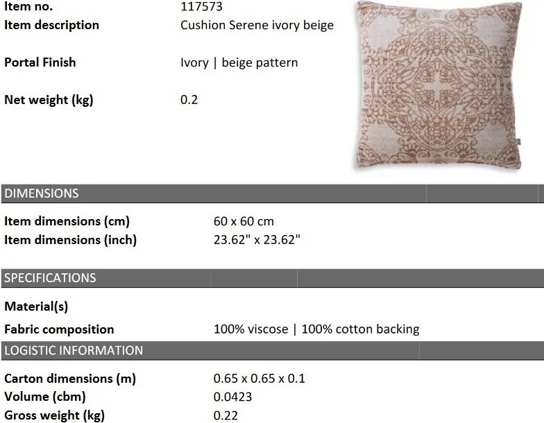 Perna decorativa design LUX Serene 60x60cm