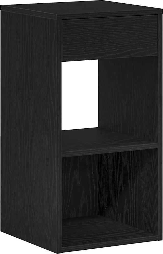 vidaXL Noptiera cu sertar stejar negru 35x34x66,5 cm