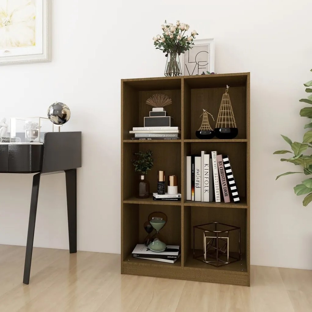 809957 vidaXL Bibliotecă, maro miere, 70x33x110 cm, lemn masiv de pin