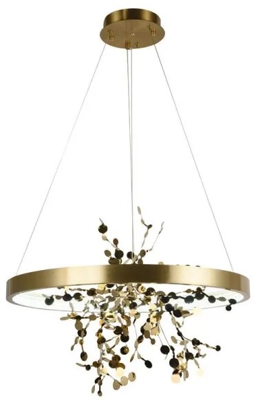 Lustră LED dimabilă pe cablu LED/40W/230V 3000-6500K auriu + telecomandă