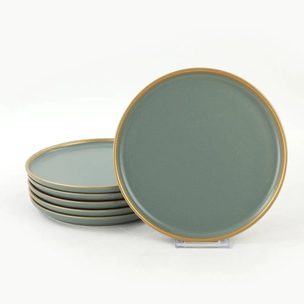 Set farfurii pentru desert Dessert Plate Set, Verde, 22 x 22 cm