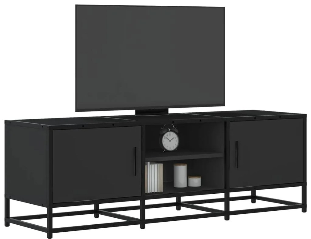 vidaXL Dulap TV, negru, 120x35x41 cm, lemn prelucrat și metal
