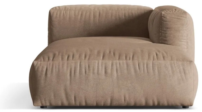 Modul pentru canapea modulară maro deschis cu tapițerie din catifea (cu colț pe partea dreaptă) Martina – Micadoni