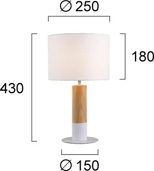 Lampă de masă CARROL 1xE27/40W/230V albă/maro