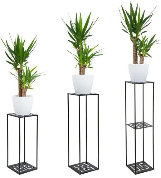 Suport pentru flori 60x24 cm, negru