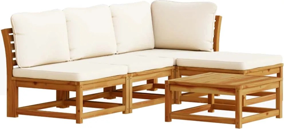 vidaXL Set mobilier de grădină cu perne, 5 buc., lemn masiv acacia