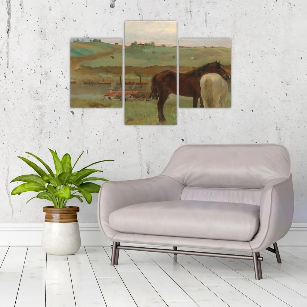 Tablou - Edgar Degas, Horses in a Meadow, reproducere (90x60 cm)