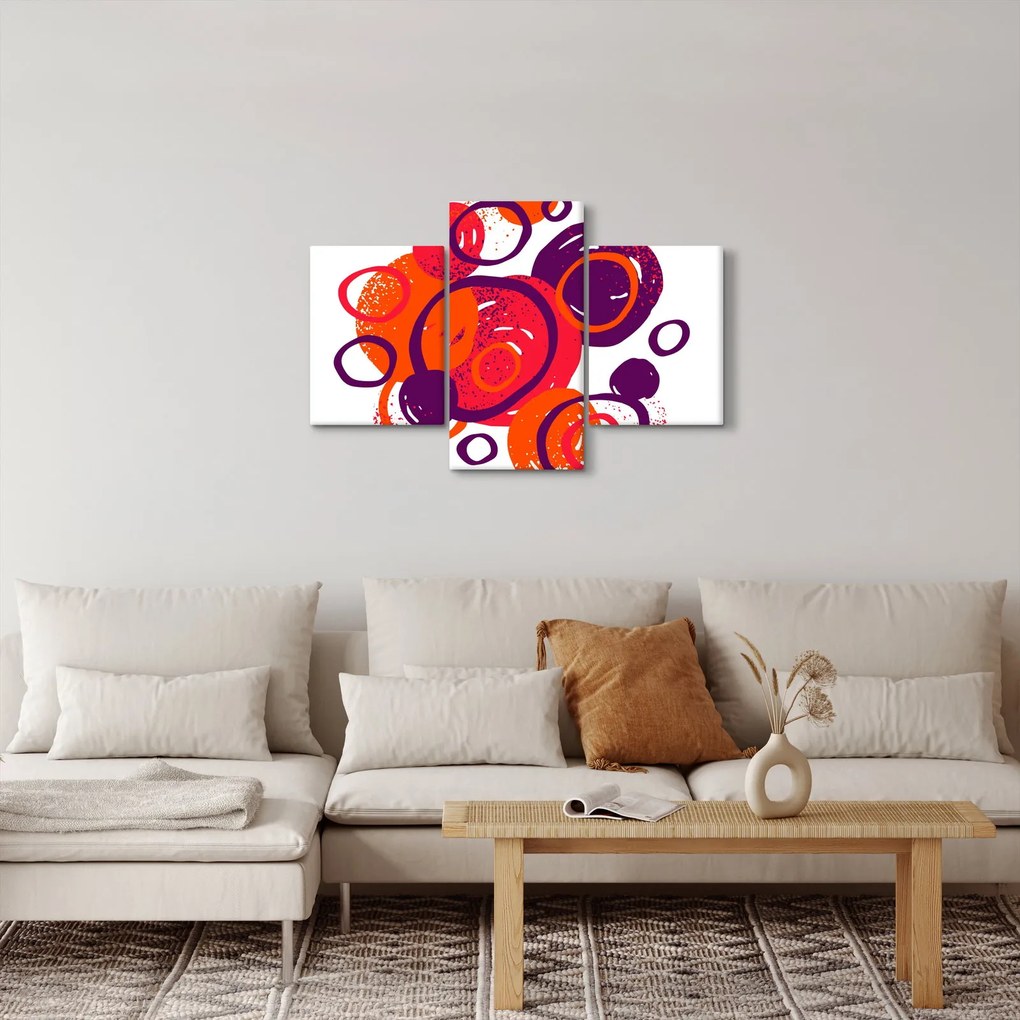 Tablou - Motiv cercuri în culori calde (90x60 cm)
