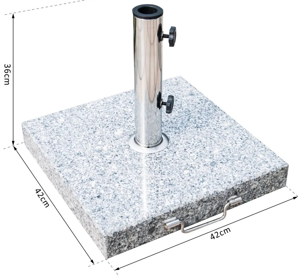 Outsunny Suport Baza Pentru Umbrela de Gradina in Marmura 29kg, 42x42x36cm