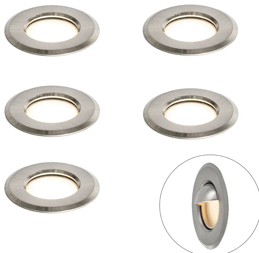 Set de 5 spoturi moderne de sol din aluminiu, inclusiv LED IP67 - Linsey