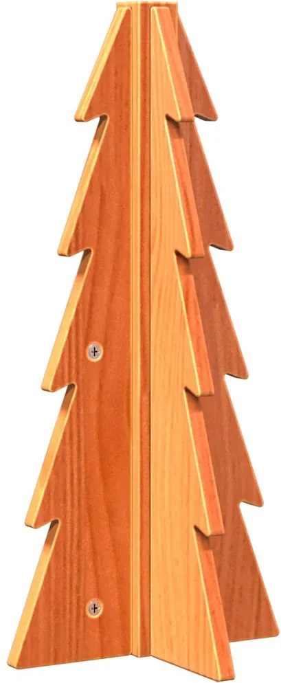 vidaXL Brad de Crăciun decorativ, maro ceruit, 49 cm, lemn pin masiv