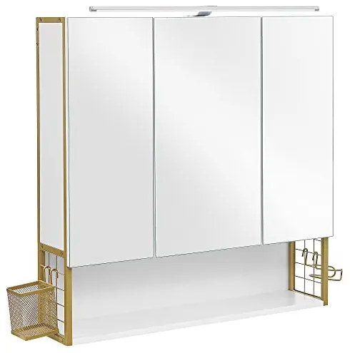 Dulap de depozitare pentru lavoar, Vasagle, Auriu, 70x16x70 cm