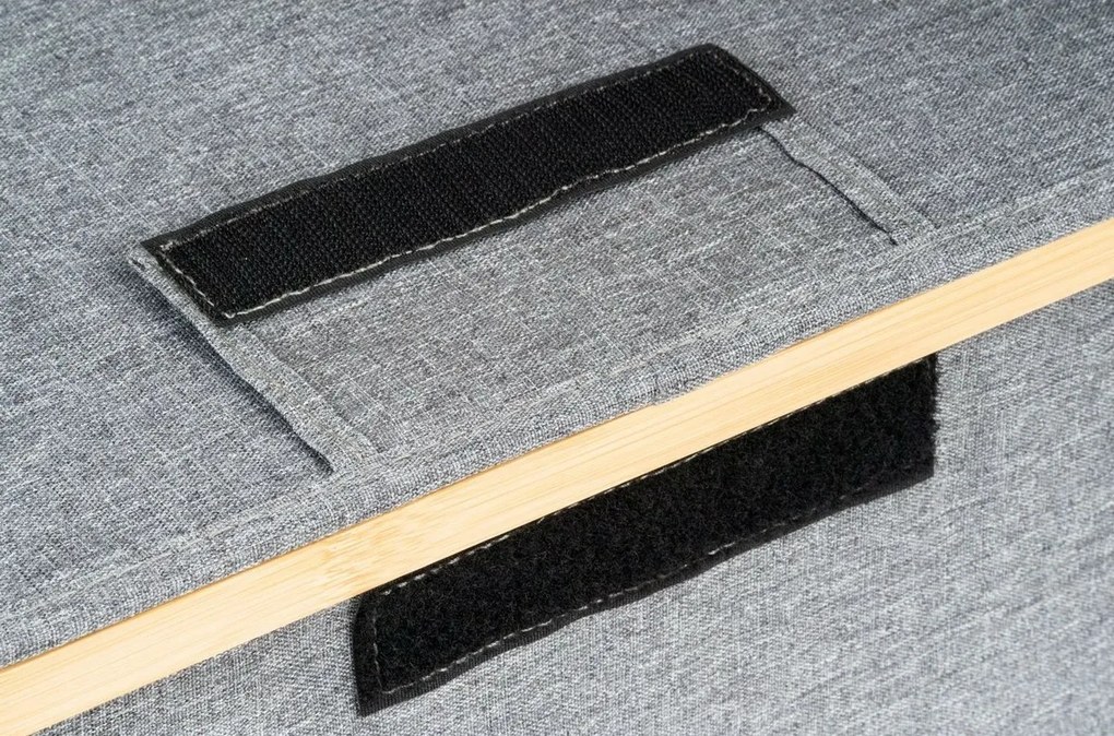 Cutie de depozitare G21 30 x 30 x 15 cm, dinbambus cu capac, gri