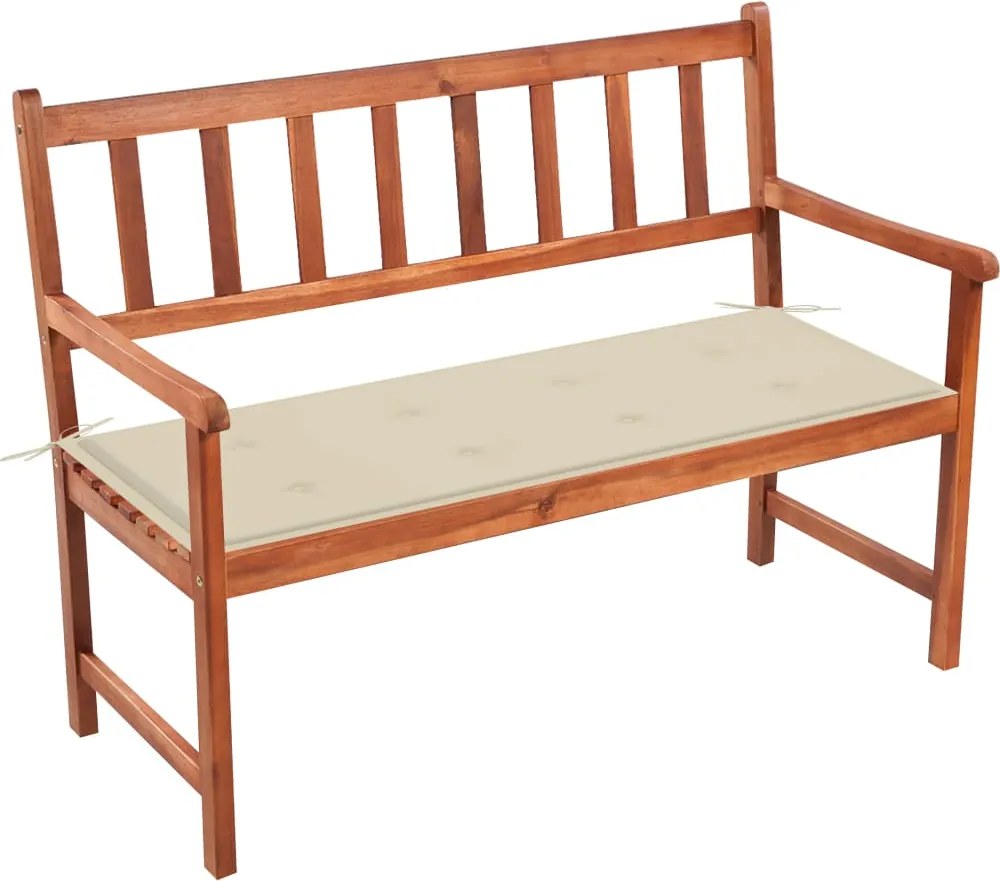 vidaXL Bancă de grădină cu pernă, 120 cm, lemn masiv de acacia