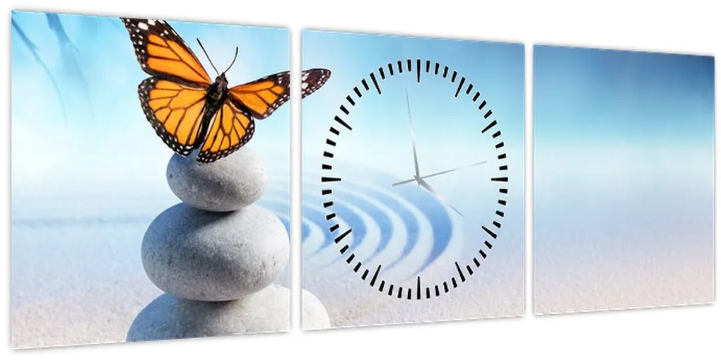 Tablou - Grădina Zen (cu ceas) (90x30 cm)