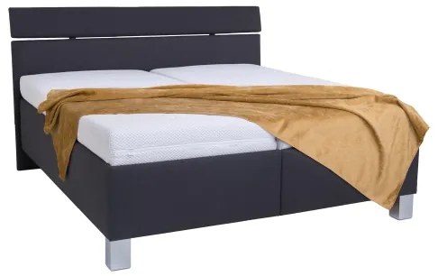 Pat tapițat ALIS 160x200 cm, cu spațiu de depozitare generos, fără saltea, antracit