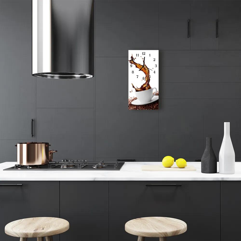 Ceas de perete din sticla vertical Ceașcă de cafea bucătărie