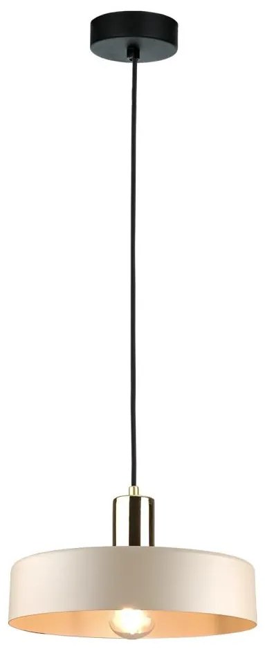 Lustră pe cablu LATTE 1xE27/60W/230V bej/crom lucios