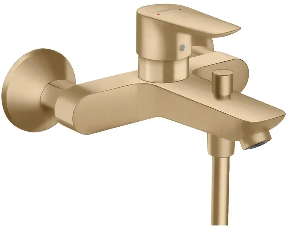 Set baterie cada si baterie lavoar Hansgrohe Talis cu accesorii baie Hansgrohe AddStoris, bronz periat