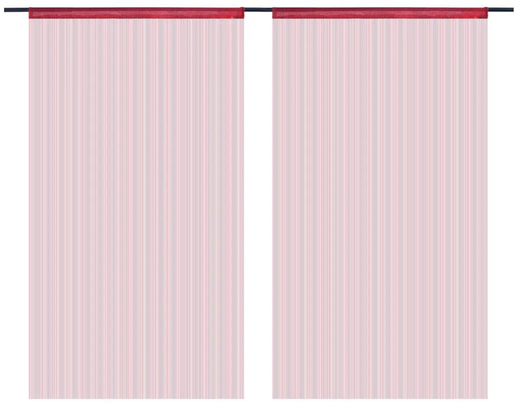 Draperii cu franjuri, 2 buc., 140 x 250 cm, rosu burgund 2, Burgundy, 140 cm