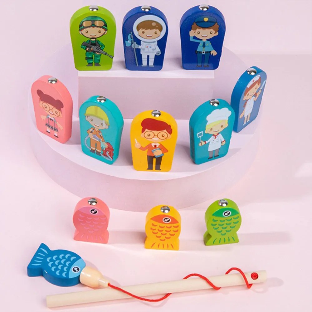 Jucărie Montessori din lemn 6 în 1, educativă și care potrivește formele