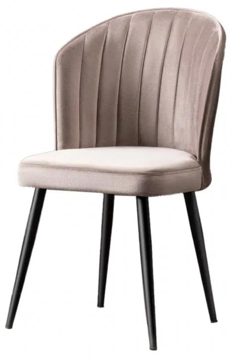 Set 2 scaune tapitate Rubi culoare Cappucino deschis cu negru