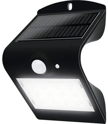 Aplică solară cu LED Luceco 220 lumeni 4000K, senzor de mișcare, plastic negru