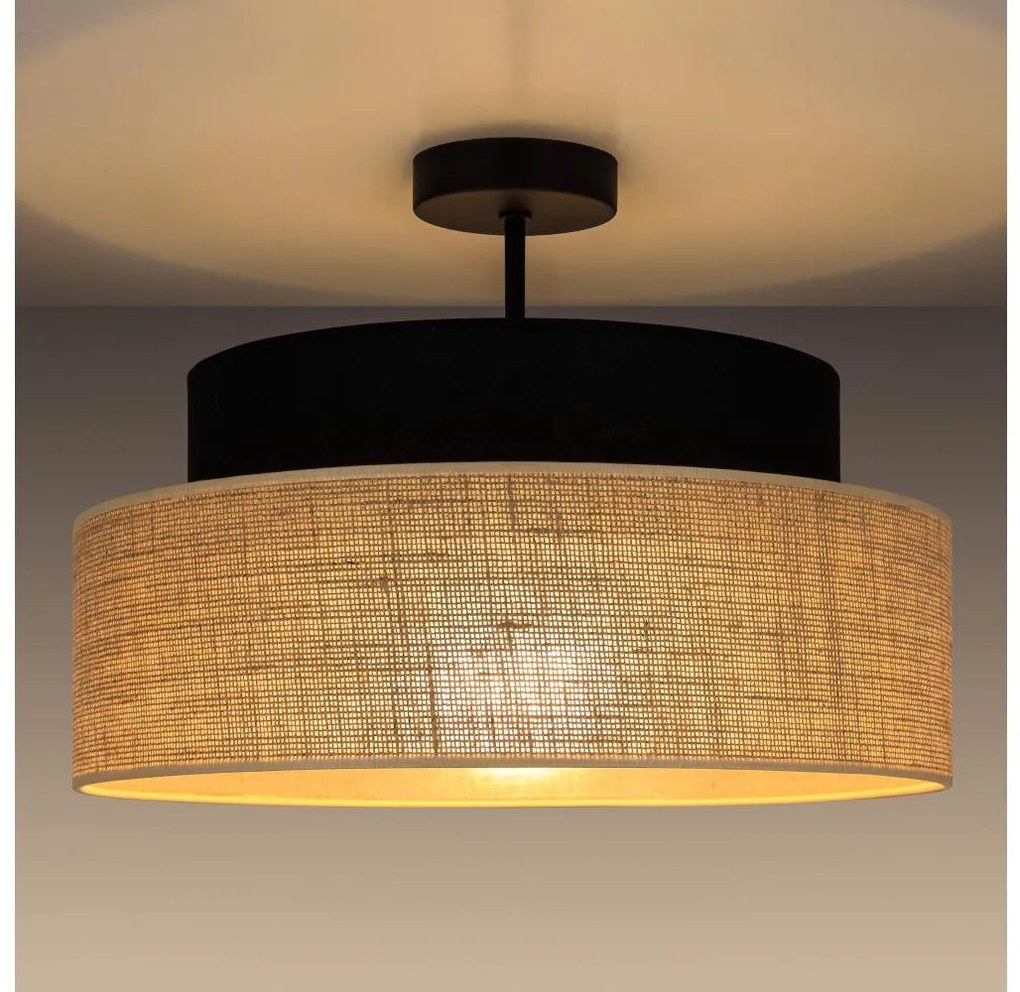 Plafonieră BOHO 1xE27/60W/230V negru/bej