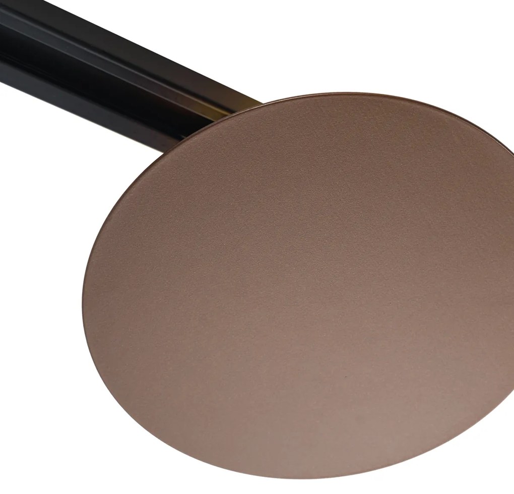 Plafonieră modernă bronz pentru sistem de șină monofazat cu 2 lumini - Iconic Pulley