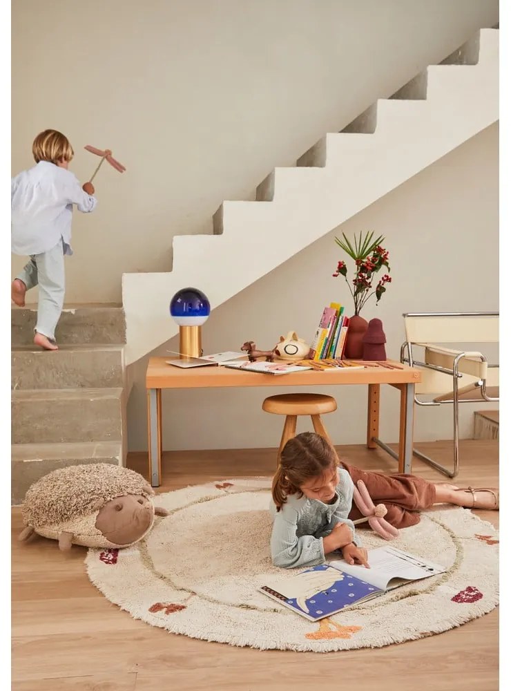 Covor pentru copii bej lavabil/țesut manual din bumbac ø140 cm Chanterelle – Lorena Canals