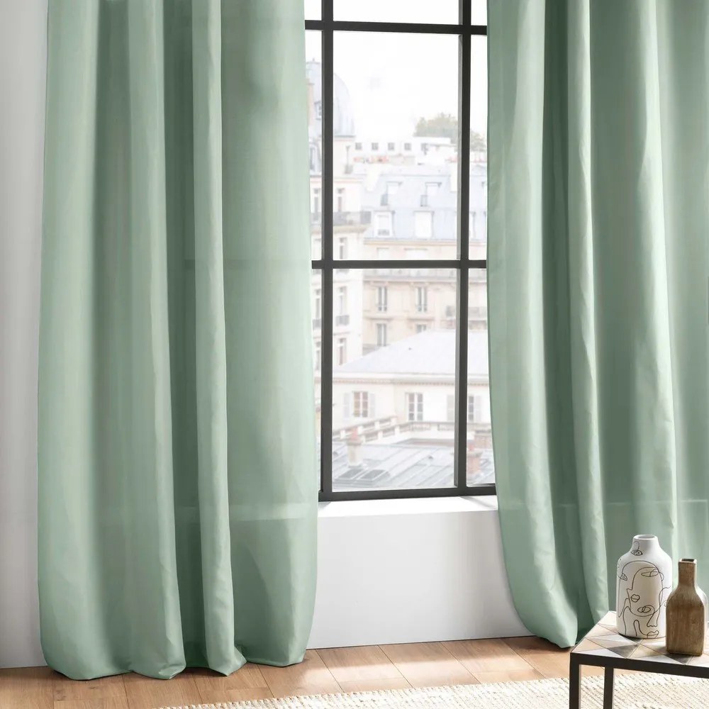 Draperie verde salvie dimout (semi-opacă) din microfibră 140x280 cm Absolu – douceur d'intérieur