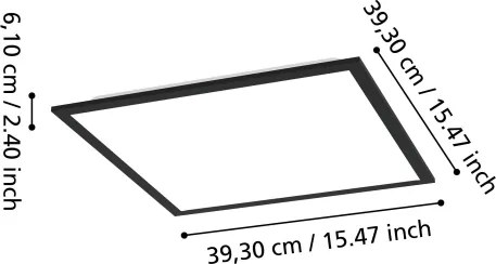 Eglo 902369 - Plafonieră LED MORADILLO, 18,8 W, 230 V, 40 x 40 cm, negru