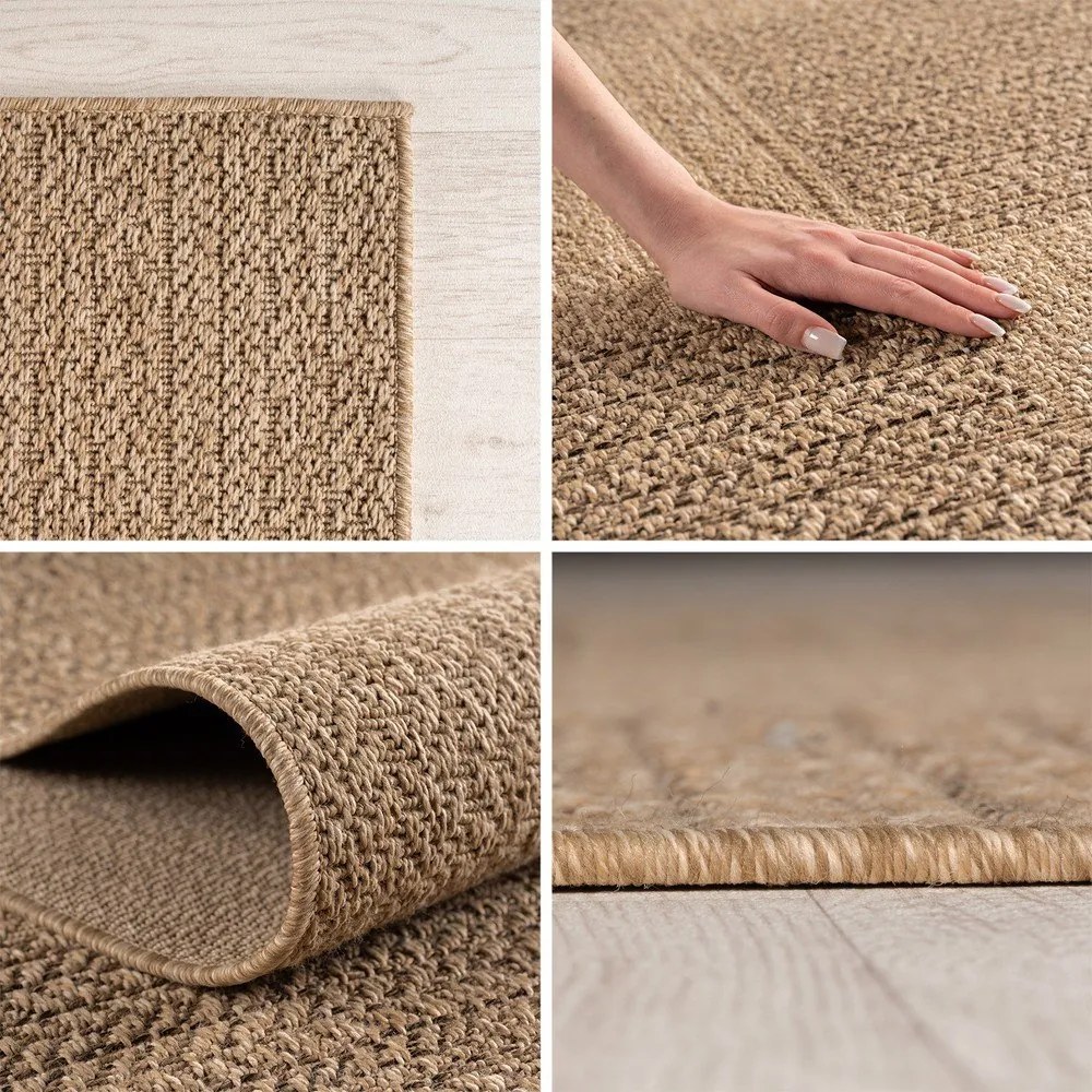 Covor pentru exterior și interior maro rotund ø 80 cm Timber 1405 – Ayyildiz Carpets