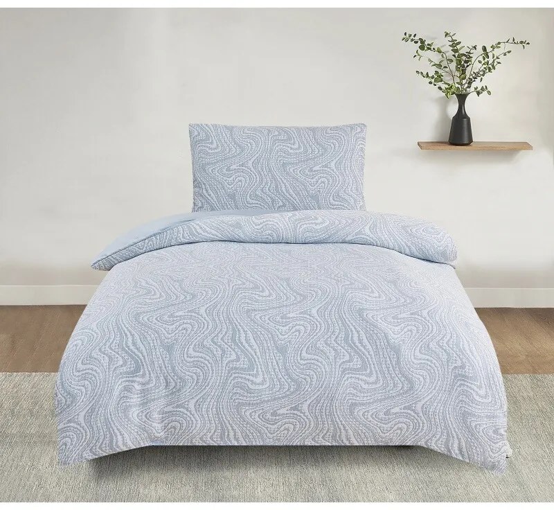 Lenjerie de pat Jacquard Alabama albastru , 140 x200 cm, 70 x 90 cm