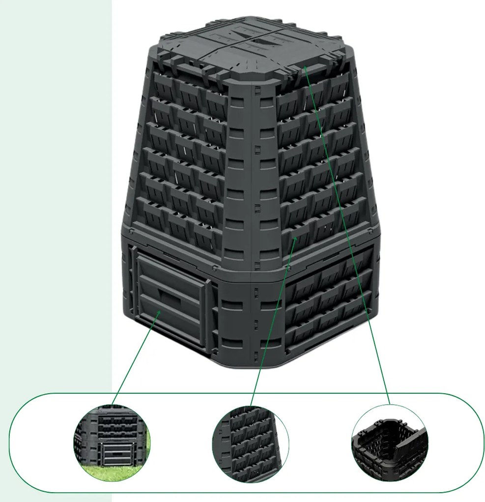 Compostor EVOGREEN VARIO, 750 l, negru Prosperplast