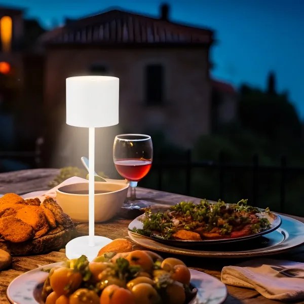 Briloner 7521016 - Lampă de birou LED SIGO cu dimmer, 2,5 W / 5 V, IP44, 2600 mAh, albă