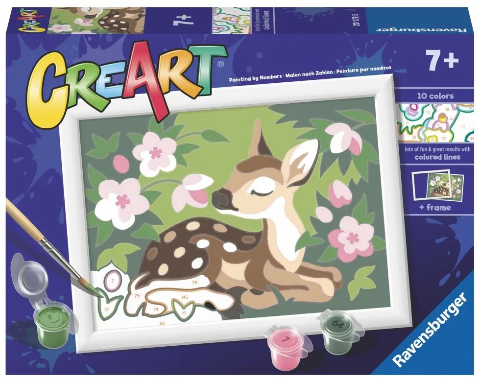 CREART PICTURA PE NUMERE PENTRU COPII PUI DE CAPRIOARA SI FLORI - RAVENSBURGER (RVSPBN20178)