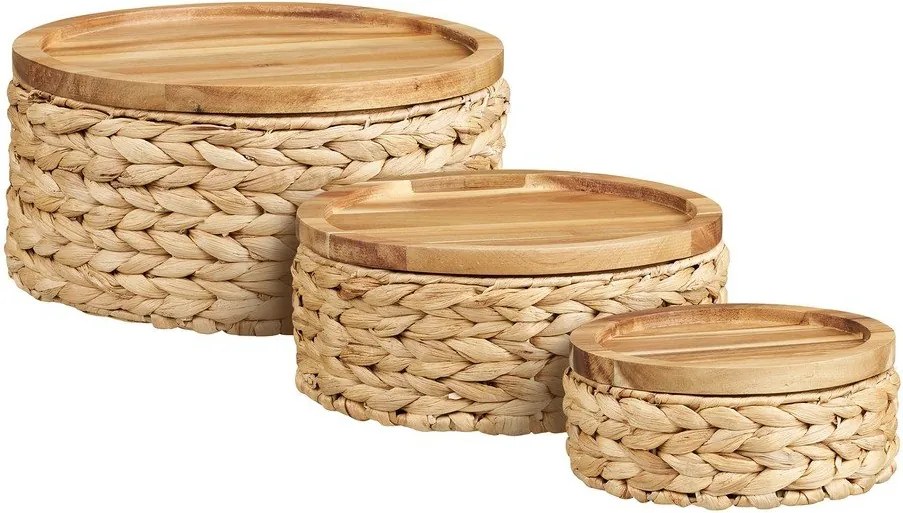 Coșuri de depozitare 3 buc. din zambilă de apă ø 30x15 cm Botofte – House Nordic