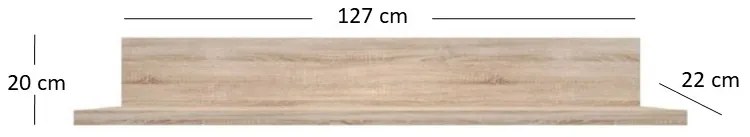 Poliță 130 cm Noella (Stejar sonoma). 1053130