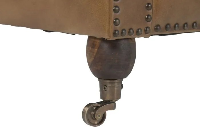 Canapea vintage 3 locuri din piele naturală, „Chesterfield"
