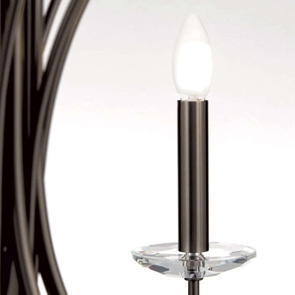 Candelabru stil clasic cu cristal K9 ARIANE 10L nickel inchis