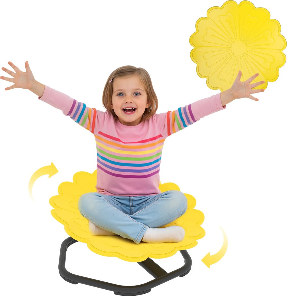 AIYAPLAY Scaun pivotant senzorial pentru copii, șezut pivotant pentru antrenamentul echilibrului și coordonării, galben | Aosom Romania