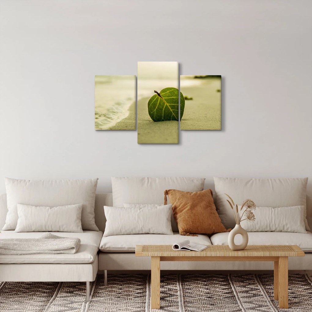 Tablou cu frunză în nisip (90x60 cm)