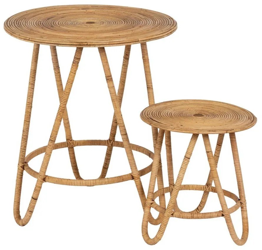 Măsuță auxiliară rotundă din ratan ø 60 cm – Ixia