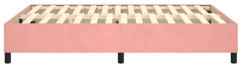 Cadru de pat box spring, roz, 140x190 cm, catifea Roz, 35 cm, 140 x 190 cm